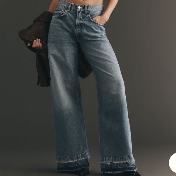 Anine Bing Denim - Anine Bing Lewis Wide Leg Jeans